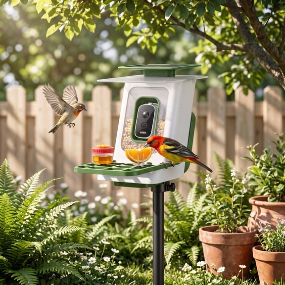 LAUSAINT HOME Smart Bird Feeder with Camera, Solar Powered AI Bird Recognition Bird Camera, 2.5K HD Auto Capture & Instant Alerts, Outdoor Bird Watcher for Backyard