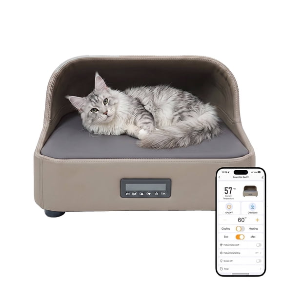 LAUSAINT HOME Temperature Control Pet Sofa Bed, Heating & Cooling Smart Pet Bed with Tuya App for Medium Large Dogs