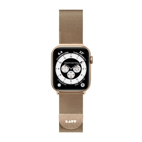 LAUT Apple Watch Series 1-7 & SE 42/44/45mm | Top grade Stainless steel Woven mesh | Lightweight & breathable design | Easy to adjust | Steel Loop Gold