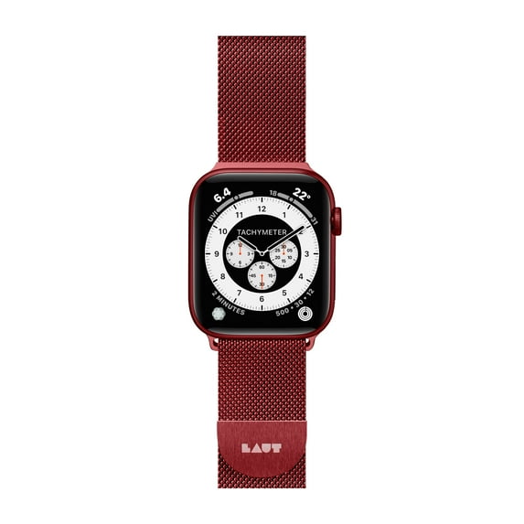 LAUT Apple Watch Series 1-7 & SE 42/44/45mm | Top grade Stainless steel Woven mesh | Lightweight & breathable design | Easy to adjust | Steel Loop Red
