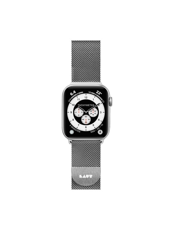 Apple Watch Series 1-7 & SE 42/44/45mm | Top grade Stainless steel Woven mesh | Lightweight & breathable design | Easy to adjust | Steel Loop Silver
