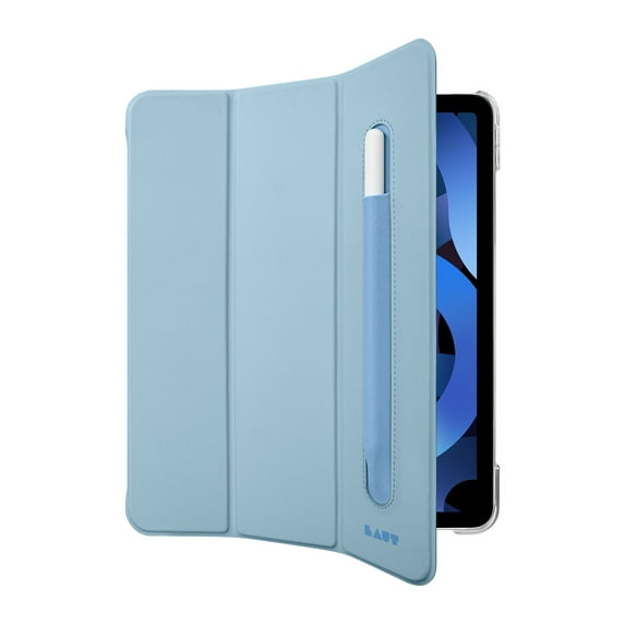 LAUT "HUEX" iPad Air 4 (10.9") Protective Case | Ultra-slim, Lightweight & Protective | Two Viewing Positions | Built in Apple Pencil Holder | Supports Auto-Sleep Function | Sky Blue