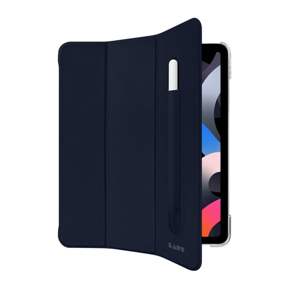 LAUT "HUEX" iPad Air 4 (10.9") Protective Case | Ultra-slim, Lightweight & Protective | Two Viewing Positions | Built in Apple Pencil Holder | Supports Auto-Sleep Function | Navy