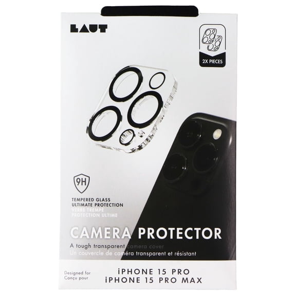LAUT Tempered Glass Camera Protector for Apple iPhone 15 Pro / 15 Pro Max