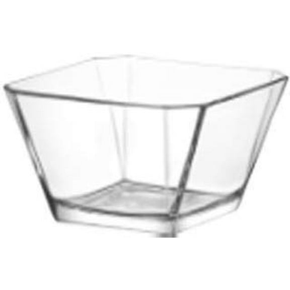 LAV 10.25 Ounce Glass Bowls | Beautiful Geometric Squared Shape, Made from Thick, Durable Glass, Great for Dessert, Condiments, Candies and More, Microwave and Dishwasher Safe, 12 Piece Set