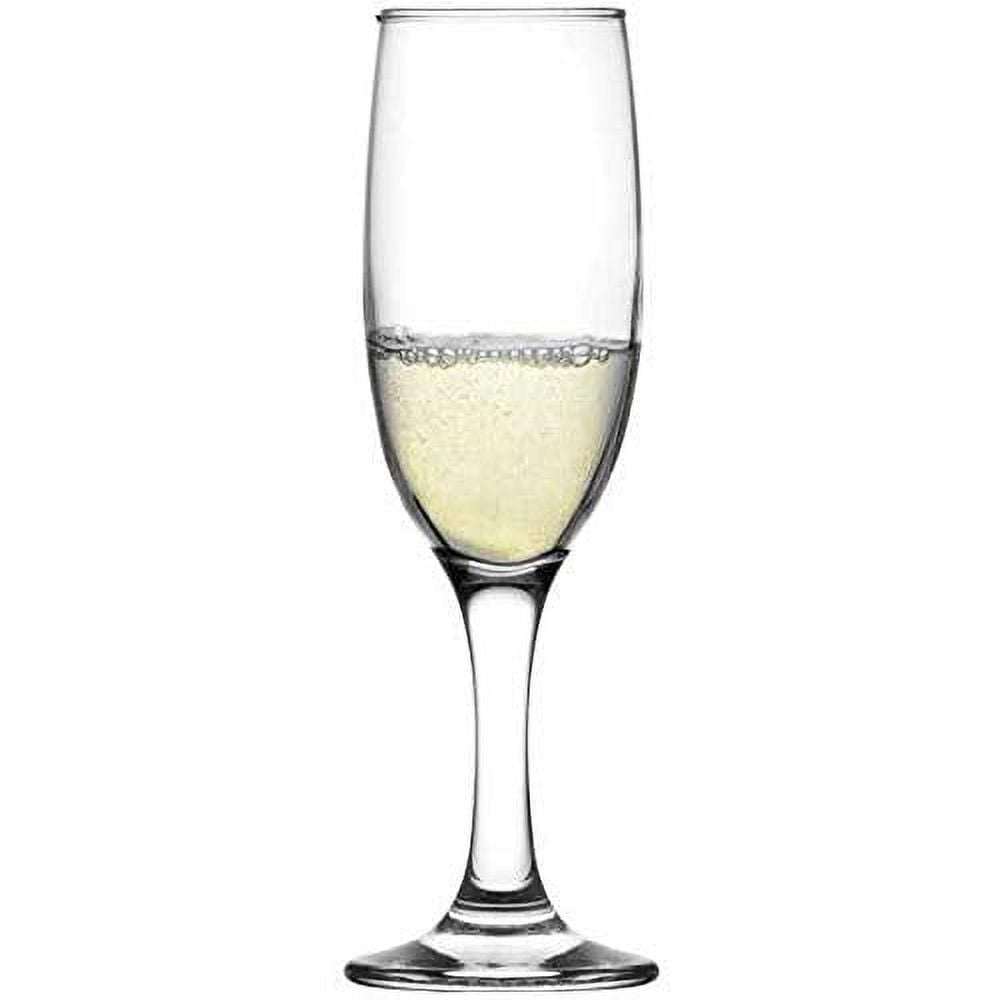 LAV 6.5 Ounce Glass Champagne Flutes Misket Collection Thick and
