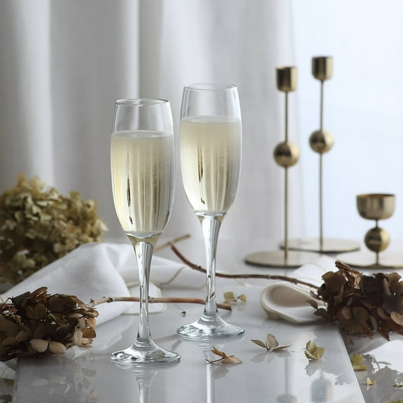 LAV 6-Piece Champagne Glasses, 7.5 Ounce Champagne Flutes