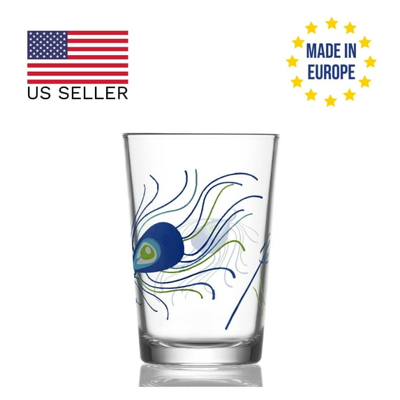 LAV Decorative Water Glass Set of 6, Decorated Drinking Glasses, Glass Cups, 6 Pcs, 7 Oz (205 cc)