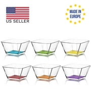 LAV Karen Small Glass Bowl Set with Painted Base, Modern Glass Dish Set, 6 Pcs, 10.25 Oz 300 cc