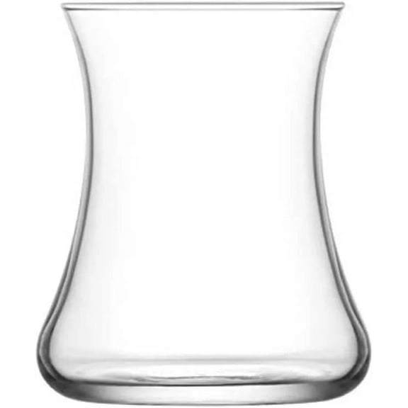 LAV Tea Glass Set of 6, Lal Turkish Teacups, Traditional Turkish Tea Glasses with Modern Design, Clear Glass Set for 6, Tea and Coffee Mugs, 5.75 Oz (170 cc) (6 Pcs)