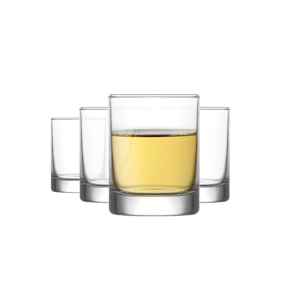 LAV Tequila Shot Glasses Set of 4  2.19 oz Clear Glass Barware for Spirits, Espresso, Liquor, Vodka  Durable Tasting, Sherry, and Juice Glasses