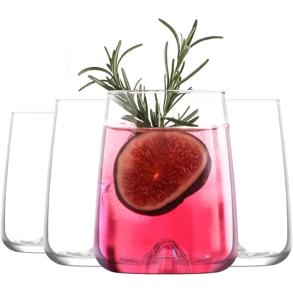 LAV Terra White Wine Glass Set, 12.17 fl oz Stemless Durable Wine Glasses for Home & Kitchen  Pack of 4