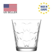 LAV Water Glass Set, Butterfly Design Drinking Glasses, Textured Water Cups, 6 Pcs, 8.5 Oz (255 cc)