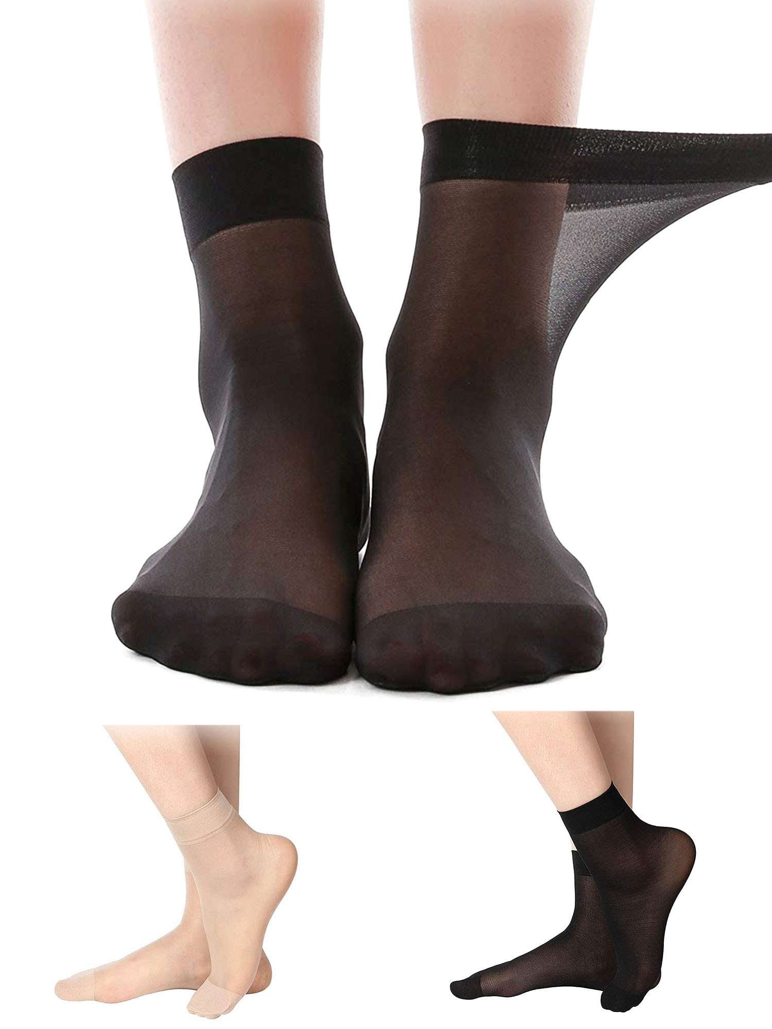 LAVA 10 Pairs Women Ankle High Sheer Socks Ultra Thin Breathable Silk