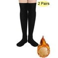 thumbnail image 1 of LAVA 2 Packs Women Fleece Lines Knee High Socks Winter Warm Thick Thigh High Socks Opaque Plush Long Boots Socks Leg Warmer Black, 1 of 9