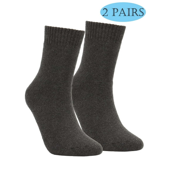 LAVA 2 Pairs Men's Crew Socks Cotton Cushioned Athletic Socks for Sports Running Baseball (Dark Gray)