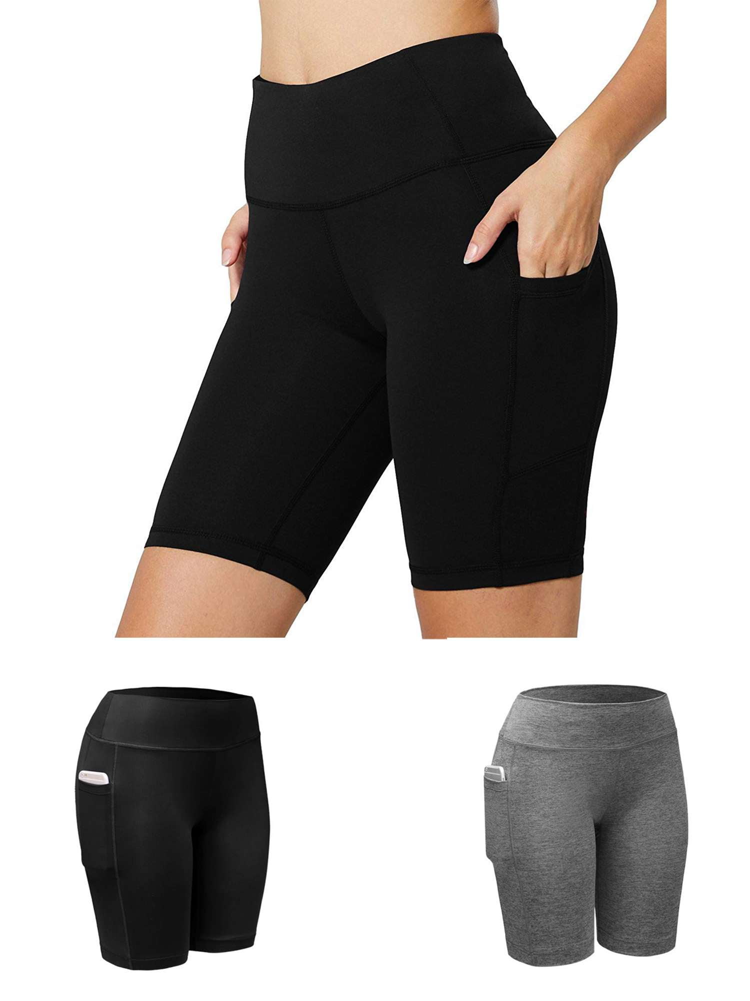 LAVA 2 Pcs Women Biker Shorts with Pockets High Waisted Compression