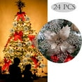 thumbnail image 1 of LAVA 24 Pcs Glitter Poinsettia Artificial Christmas Flowers Christmas Tree Decorations (Champagne Gold), 1 of 8