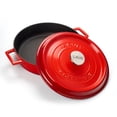 thumbnail image 1 of LAVA 3.7 Quart Enameled Cast Iron Braiser: Multipurpose Stylish Round Dutch Oven Pot with Enameled Black Interior and Trendy Lid (Red), 1 of 10