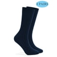 thumbnail image 1 of LAVA 3 Pairs Crew Socks for Men Women Ultra Soft Breathable Cotton Dress Socks Cotton Sock Size 11-13 (Navy Blue), 1 of 10