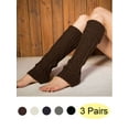 thumbnail image 1 of LAVA 3 Pairs Leg Warmer for Women Fashion Knitted Crochet Long Boot Socks Knee High Cable Knit Thermal Winter Sleeve Black, 1 of 12
