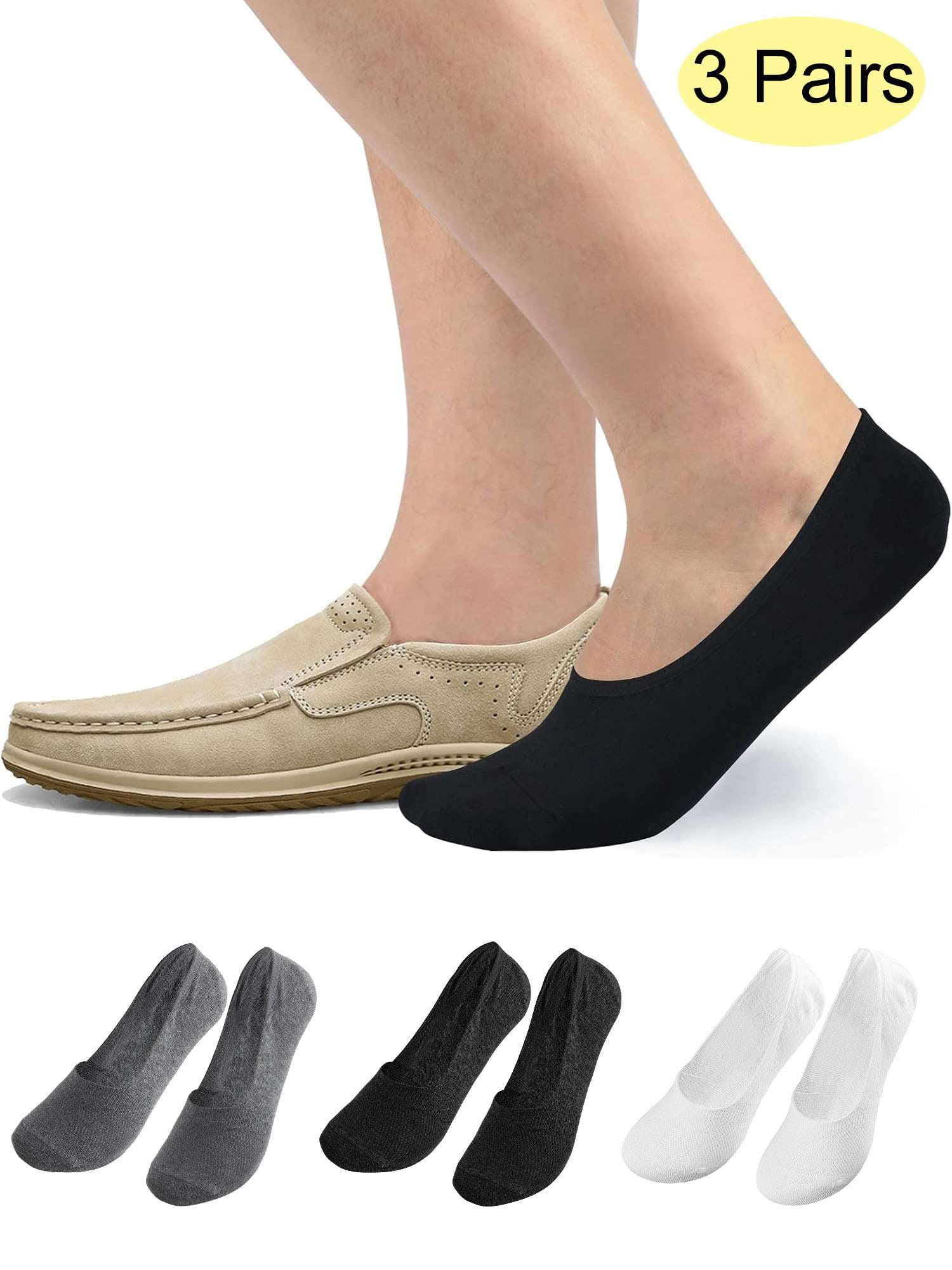 Lacknick 10 Pairs No Show Socks For Men - Low Cut Invisible Socks Size 5-10