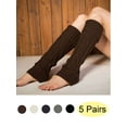 thumbnail image 1 of LAVA 5 Pairs Leg Warmer for Women Fashion Knitted Crochet Long Boot Socks Knee High Cable Knit Thermal Winter Sleeve Navy Blue, 1 of 12