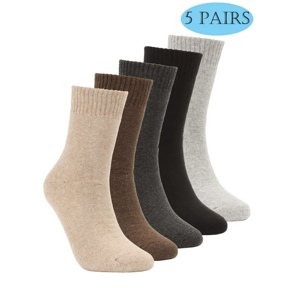 LAVA 5 Pairs Men's Crew Socks Cotton Cushioned Athletic Socks for Sports Running Baseball (5 Colors)