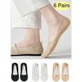 thumbnail image 1 of LAVA 6 Pairs Women No Show Socks Ultra Low Cut Liner Thin Socks Ice Feeling Invisible Cotton Socks Black, 1 of 8