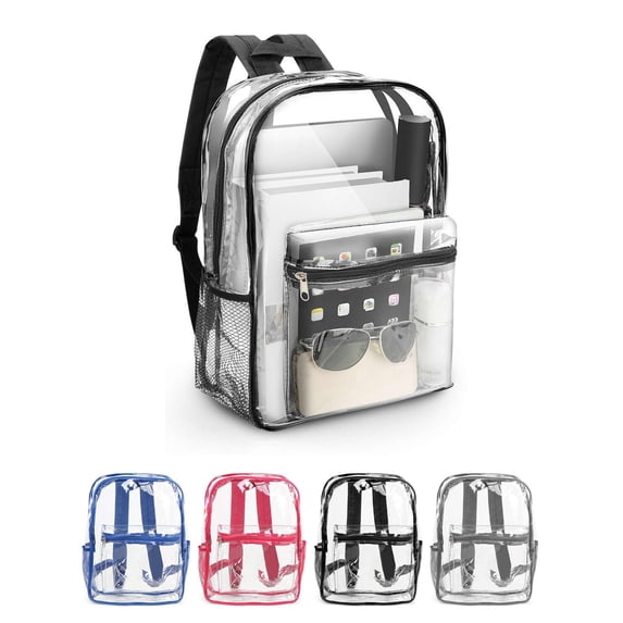 LAVA Clear Backpack Stadium Approved Heavy Duty Waterproof PVC Transparent School Bag for Travel Security Concerts Sport Events Blue