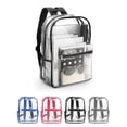 thumbnail image 1 of LAVA Clear Backpack Stadium Approved Heavy Duty Waterproof PVC Transparent School Bag for Travel Security Concerts Sport Events Gray, 1 of 9