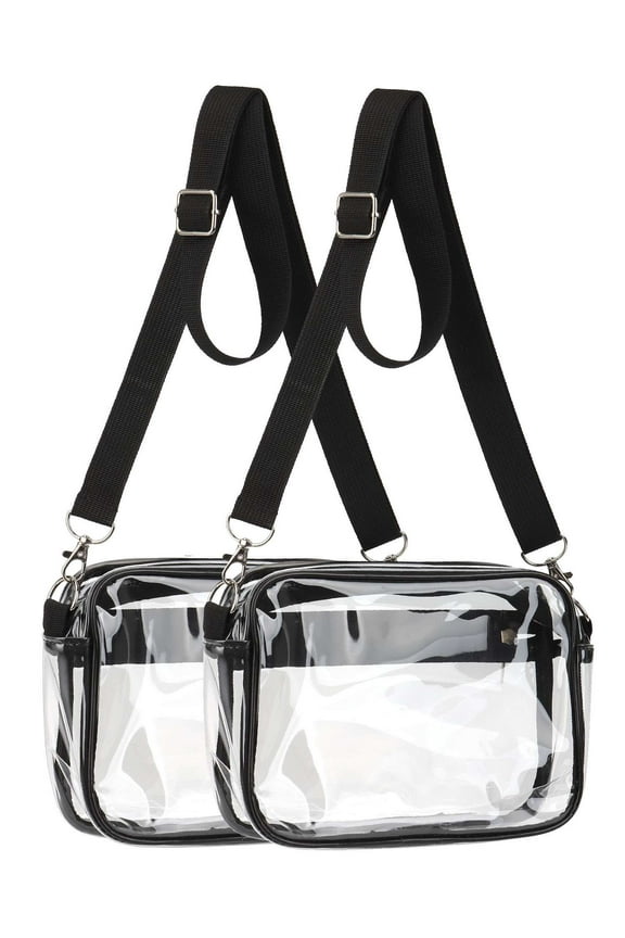 Clear Crossbody Purses Bags Stasium Approved Clear Messenger Bag for Concerts Sports Events - 2 PCS