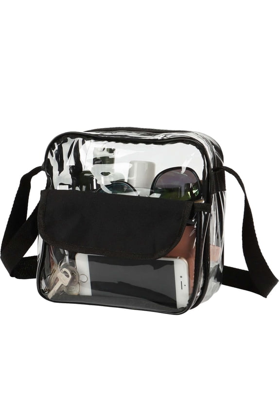 Clear Messenger Bags Stadium Approved See Through Clear Crossbody Purse for Concerts Sports Events Work