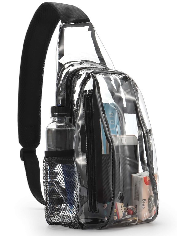 Clear Sling Bag Unisex Clear Sling Stadium Approved Bag Transparent Crossbody Daypack for Hiking Concerts