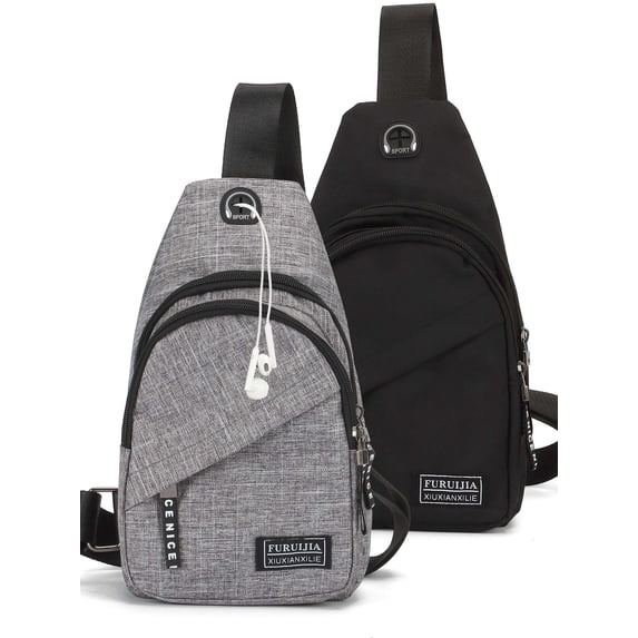 LAVA Crossbody Bags, Sling Bags, Casual Shoulder Bags, Portable Small Hiking Backpacks, Multipurpose Zipper Chest Bag for Women Men Travel Sports Gym Running (Gray)