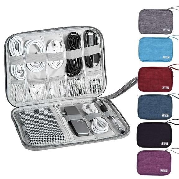 LAVA Electronic Organizer Waterproof Travel Cord Organizer Bag for Cable Manager, Hard Drives, Charger, USB, SD Card (Gray)