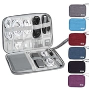LAVA Electronic Organizer Waterproof Travel Cord Organizer Bag for Cable Manager, Hard Drives, Charger, USB, SD Card (Purple)