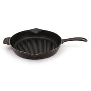 LAVA Enameled Cast Iron Grill Pan, Pre-Seasoned, Cast Iron Skillet, Naturally Non Stick, Oven, Induction and Dishwasher Safe, 11 inches, 28 cm, Aubergine Color