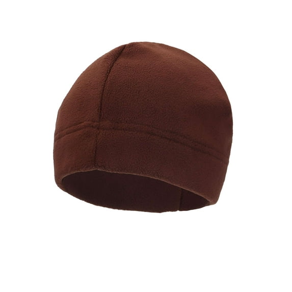 LAVA Fleece Skull Cap Beanie - Warm Winter Hat for Men & Women(Brown)