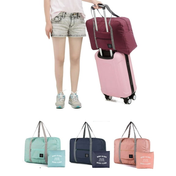 LAVA Foldable Travel Duffel Bag Waterproof Tote Carry On Luggage Bag Lightweight Weekender Overnight Bags Airlines Personal item Sports Gym Bag Red