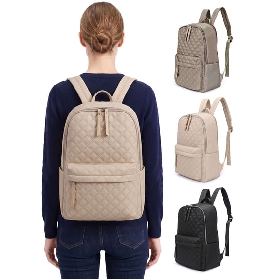 LAVA Laptop Backpack Computer Business Backpack Travel Backpack for Adult Water Resistant Anti-Theft Laptop Backpack (White)