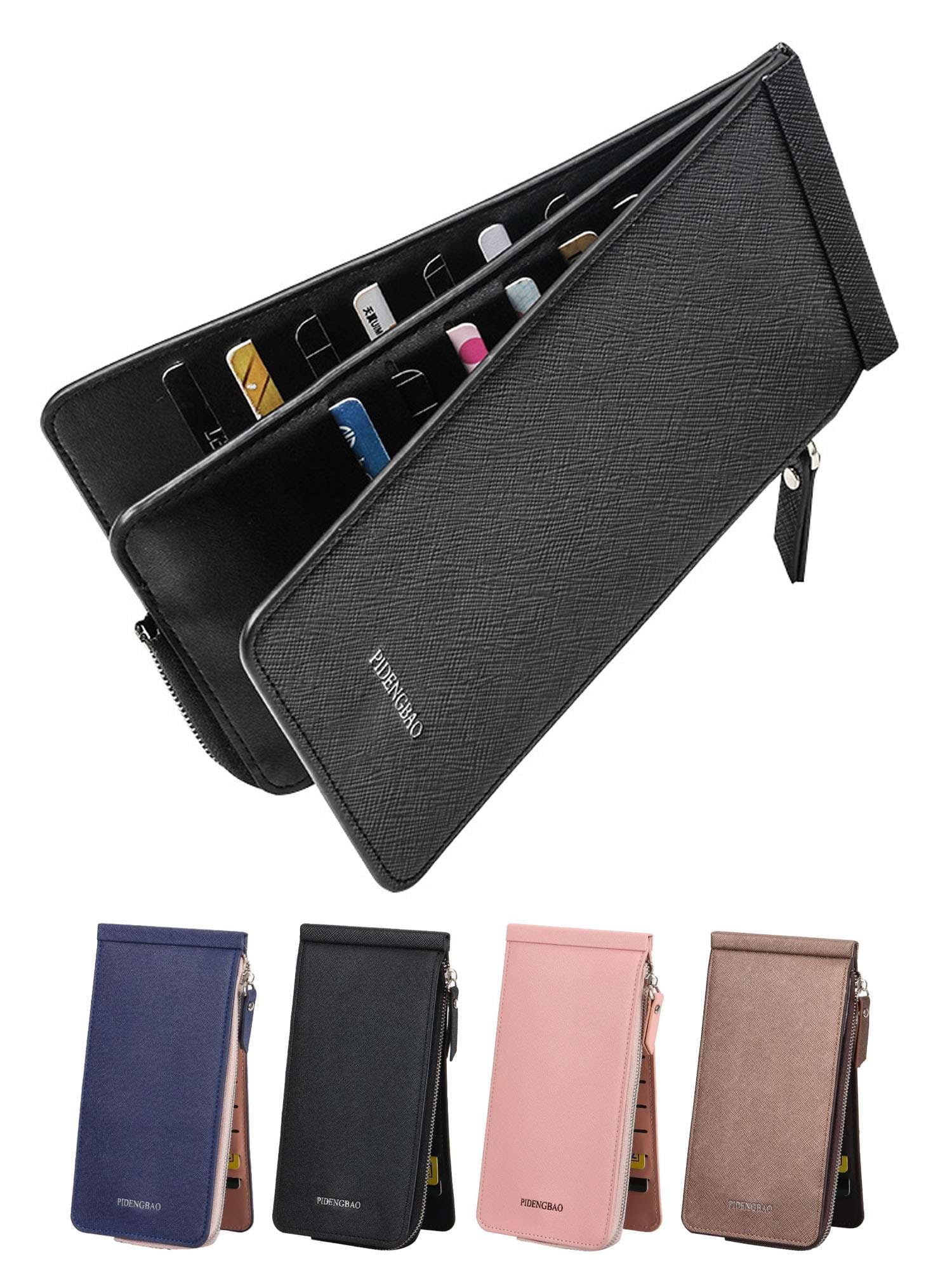 LAVA Leather Wallets for Women Men RFID Blocking Slim Bofild Purse Card ...