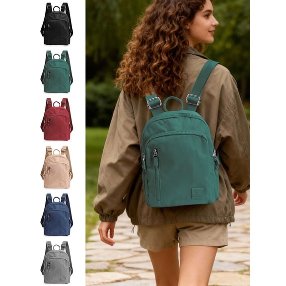 LAVA Mini Backpack Women Nylon Small Backpack Purse Travel Shoulder Bag (Red)