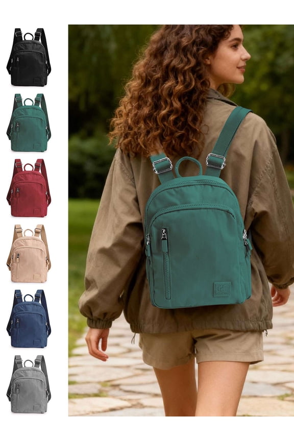 Mini Backpack Women Nylon Small Backpack Purse Travel Shoulder Bag (Red)