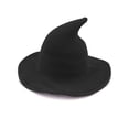 thumbnail image 1 of LAVA Modern Witch Hat Wool Knitted Halloween Witch Hats for Masquerade Cosplay Costume Daily (Black), 1 of 8