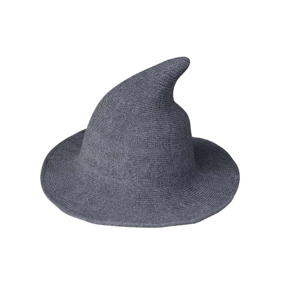 LAVA Modern Witch Hat Wool Knitted Halloween Witch Hats for Masquerade Cosplay Costume Daily (Gray)