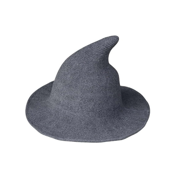 LAVA Modern Witch Hat Wool Knitted Halloween Witch Hats for Masquerade Cosplay Costume Daily (Gray)
