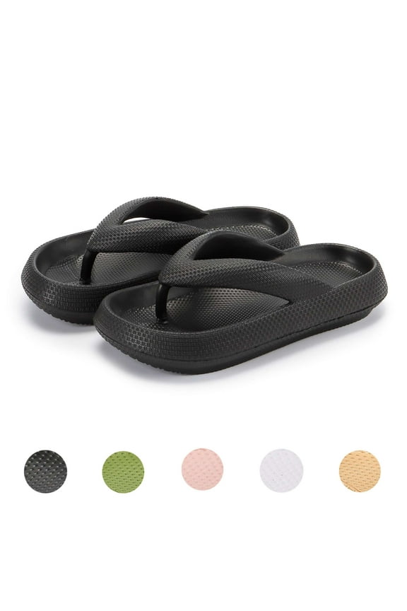 Non Slip Flip Flops for Women Men EVA Comfy Thicken Sole Sandals Slides Bathroom Spa Shower House Pillow Slippers Pink