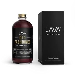 LAVA Premium Aromatic Old Fashioned Mix 16oz, Small Batched, Handcrafted, Aromatic Bitters, Demerara, Marasca Cherry, Orange Zest, Hazelnut and Cinnamon. Old Fashioned Drink Mix Makes 32 Cocktails