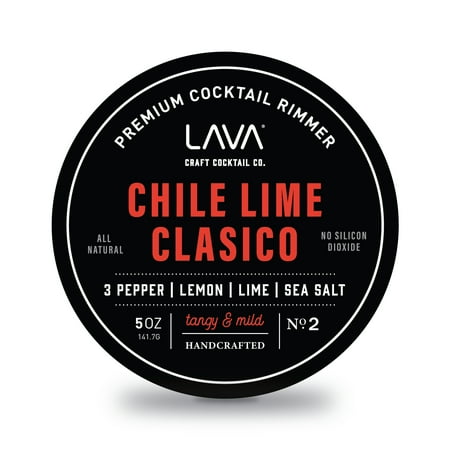 LAVA Premium Chile Lime Clsico Cocktail Rimmer 5oz, All Natural Bloody Mary Rimmer, Michelada Rimmer, Margarita Rimmer Salt, No Silicon Dioxide, with Screw-On Lid